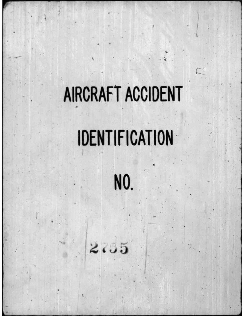 Incident Repont May 1953 front page