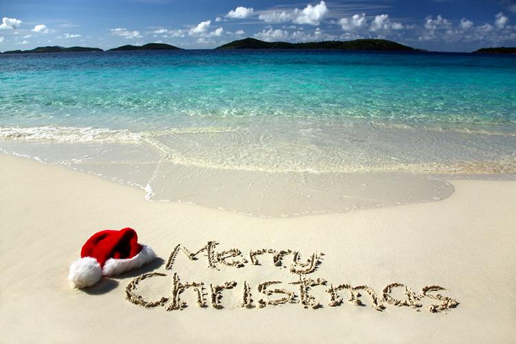 merry christmas beach